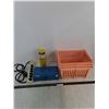 Image 1 : Plastic Bins, Metal Tool Box, Power Bar, Turbo Torch Gas Canister - Approx 1/2 Full - Cannot Ship