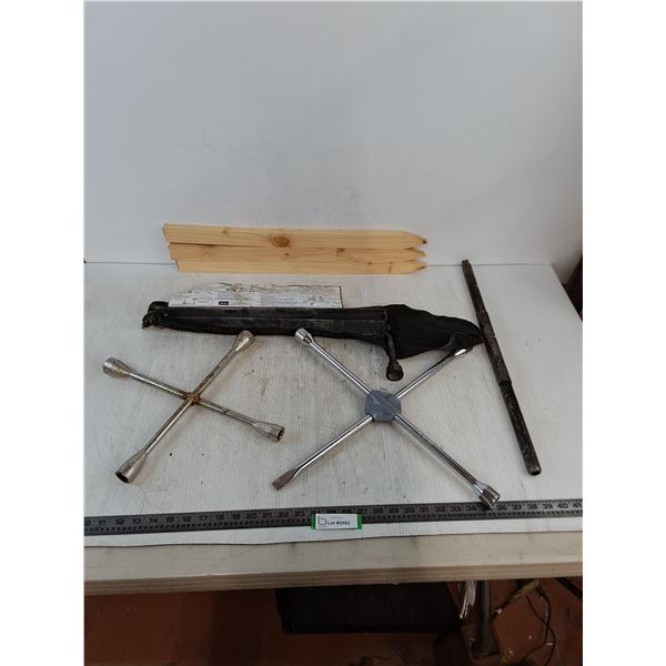 Tire Irons, Wooden Stakes