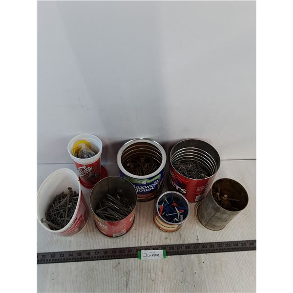 Tins of Assorted Bulk Fastener Hardware, Cannot Ship