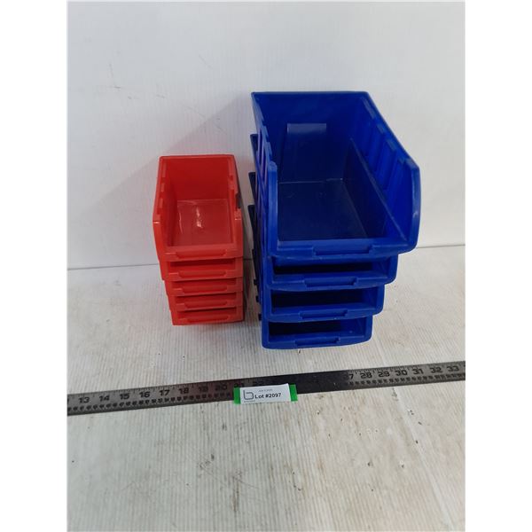 (9) Stackable Plastic Shop Bins