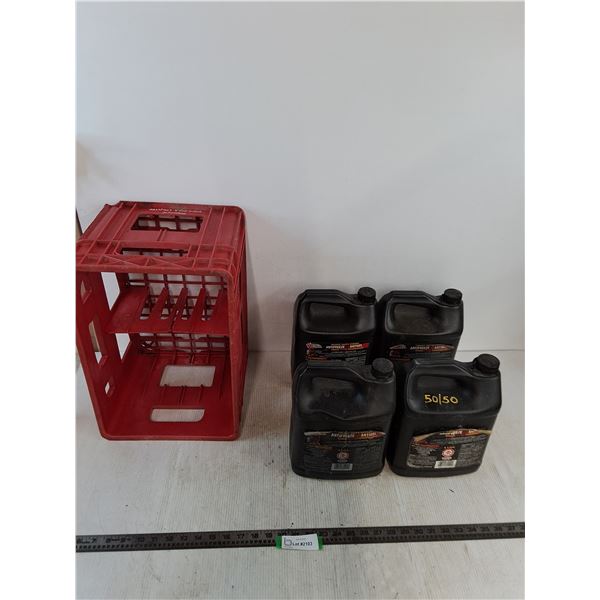 (4) Nemco 4L Jugs of HD Diesel Antifreeze - 1 Partial & 3 Sealed, 17x12x11" Crate - Cannot Ship