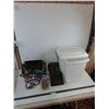Image 1 : Laundry Hamper, Cart Wheel Apparatus, Bungee Cords, Wheel Chocks