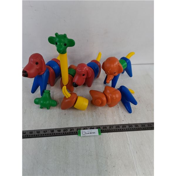 Vintage Tupperware "Zoo-It Yourself" Animal Building Set
