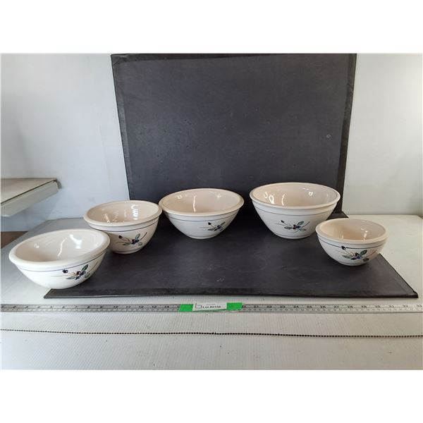 (5) Prairie Pottery Mixing Bowls
