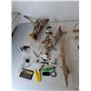Image 3 : Home Decor Items- Driftwood, Seashell Windchime, Artificial Flowers, Misc.