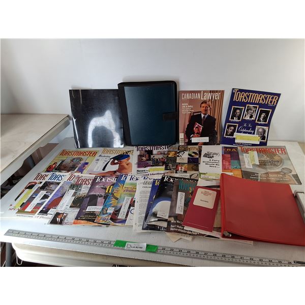 (3) Binders & Mostly Toastmaster Magazines