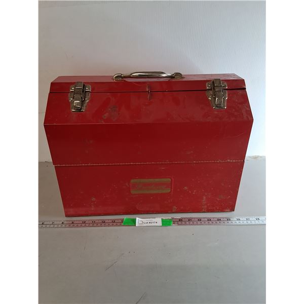 Brentwood Metal Folding Toolbox 18" x 10.25" x 13.5" & Contents- Can't Ship