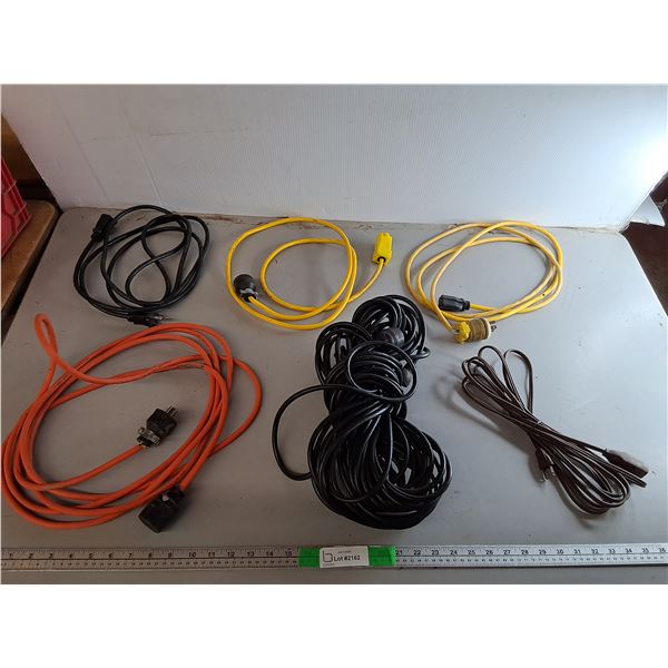 (6) Mostly Outdoor Extension Cords- As Is