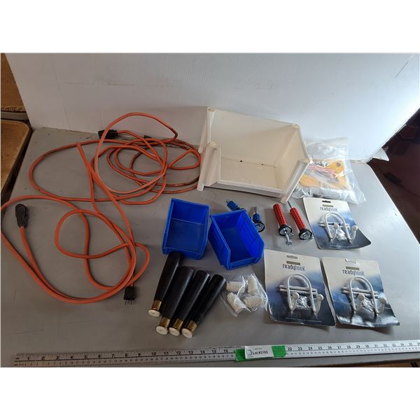 (2) Outdoor Extension Cords, Sika Deck Fix, (3) Wall Hooks, Misc. Can't Ship