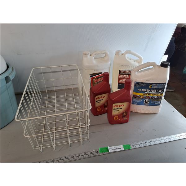 10W-30 Oil, Paint Thinner, Wire Storage Rack 19.5" x 11" x 8", Misc. 1/4 Full to Full, Can't Ship