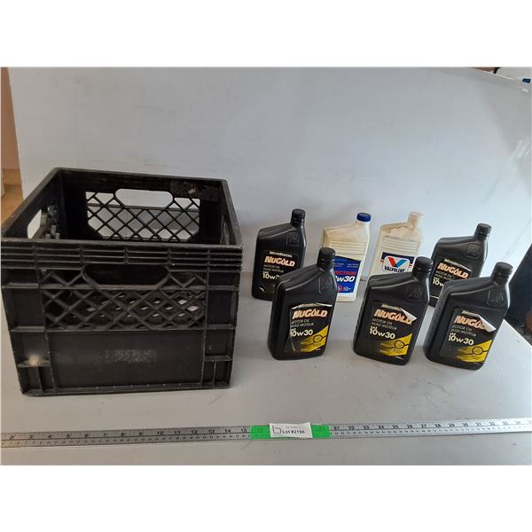 Milk Crate 13" x 13" x 11" & Automotive Oil 1/4 Full to Full, Can't Ship