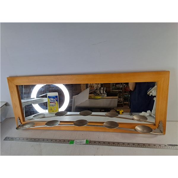 Wooden Wall Mirror/Candleholder 35.5" x 13.5"- Can't Ship