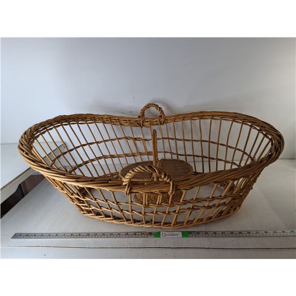 (2) Wicker Baskets Up to 34" x 23" x 10.5"- As Is, Can't Ship