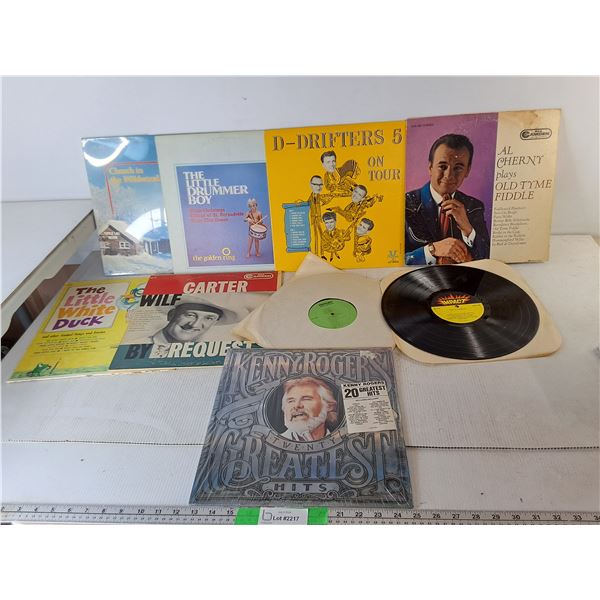 (9) Mostly Country Records/Sets- Kenny Rogers, Al Cherny, Wilf Carter, Misc.