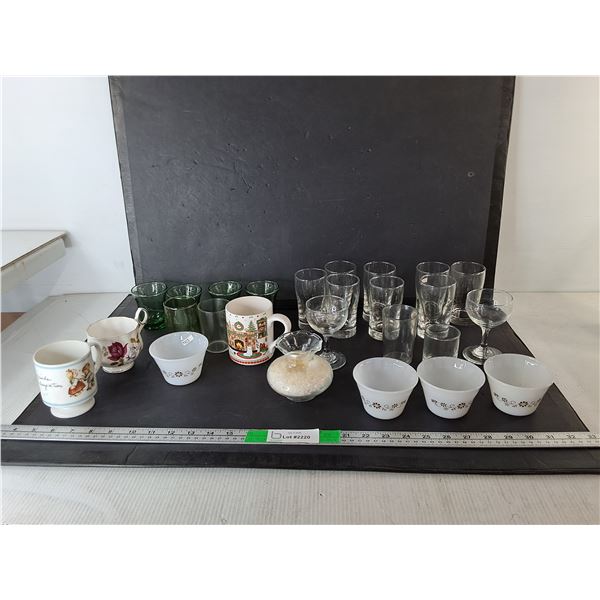 Miscellaneous Teacups, Glasses, Vase
