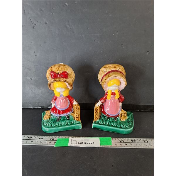 Girl & Puppy Bookends 6"