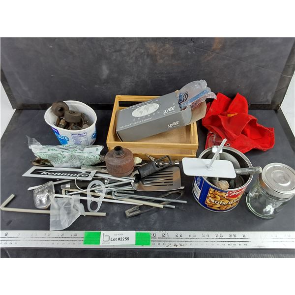 Spark Plugs, Bushings, Safety Glasses, Spatula, Misc