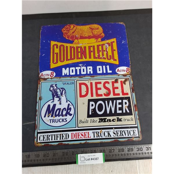(2) Metal 8" x 12" Novelty Signs