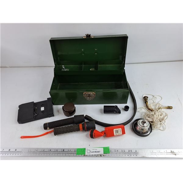 Flashlights, Metal Tool Box, Bungee Cord, Rope, Misc