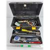 Image 1 : Plastic Tool Box, Measuring Tape, Hammer, Wire Brush, Pry Bar, Screwdrivers, Misc