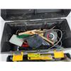Image 2 : Plastic Tool Box, Measuring Tape, Hammer, Wire Brush, Pry Bar, Screwdrivers, Misc