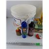 Image 2 : Plastic Bucket, Cleaning Supplies, Raid Liquid, Silicone, Fuel Stabilizer, Misc, PICKUP ONLY