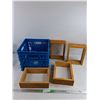 Image 1 : Milk Crate, (4) Wooden Wall Shelves, Cannot Ship