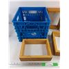 Image 2 : Milk Crate, (4) Wooden Wall Shelves, Cannot Ship