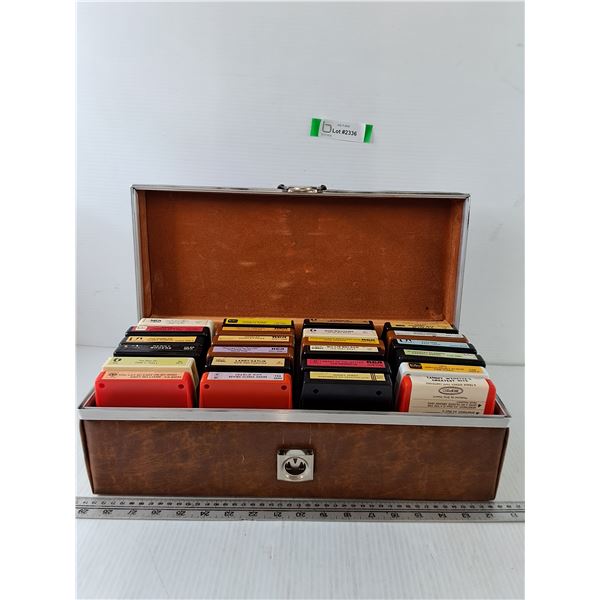 (24) 8-Tracks in Carry Case, Tom Jones, Sonny James, Kenny Rogers, Charley Pride