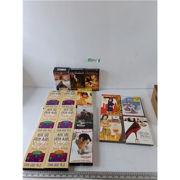 (12) VHS Tapes, (4) DVDs, Titanic, Oprah, Hidalgo, The Nanny