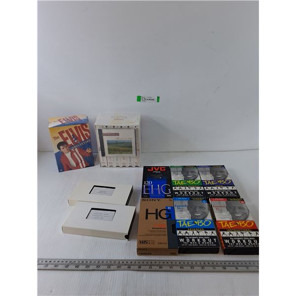 (14) VCR Tapes and Elvis DVD Collection, Billy Blanks Tae Bo, Suzanne Somers Exercises