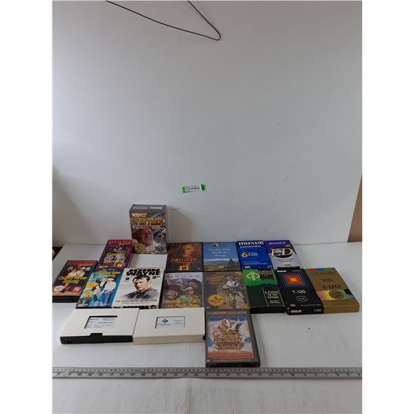 (10) VHS Tapes, (31) DVDs, John Wayne, Lee Van Cleef, Blazing Saddles, Randolph Scott Line Dancing