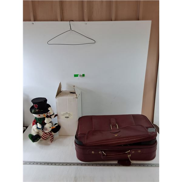McBrine Suitcase and 14" Musical Snowman Untested