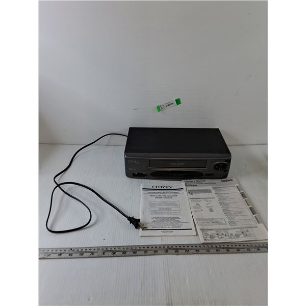 Citizen VHS Video Cassette Recorder Powers On with Symphonic Manual