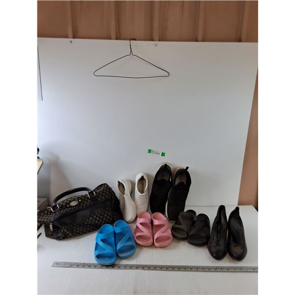 Buxton Purse with (3) Pairs of Sandals, (1) High Heels, (2) Loafers