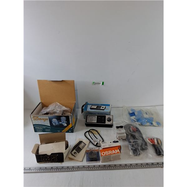 Field strength Tester, (2) Halogen Headlamps, Bathroom Faucet, Circuit Breaker