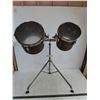 Image 1 : Pair of Tom Tom Drums w/Adjustable Stand