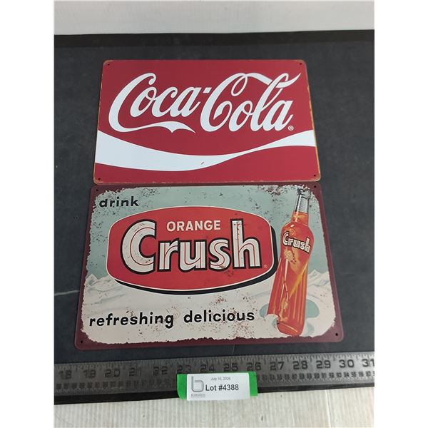 (2) Metal 8" x 12" Novelty Signs