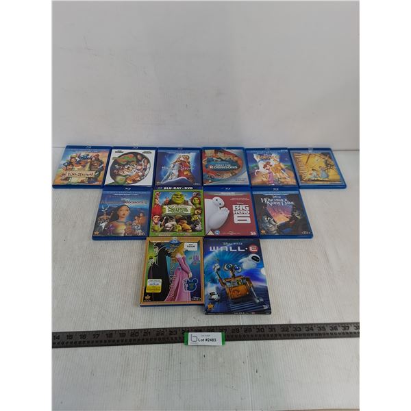 (12) Blu-Ray DVD Kid's Movies - Pocahontas, Big Hero 6, Space Jam