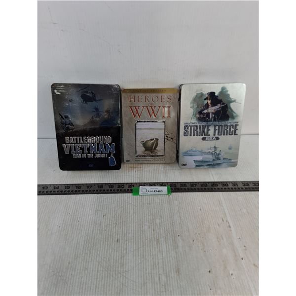 (3) War Documentary DVD  Box Sets = 13 DVDs - Vietnam, WW2, Strike Force at Sea