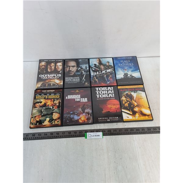 (8) War/Political Intrigue DVD Movies - Black Hawk Down, Olympus Has Fallen, G.I.Joe