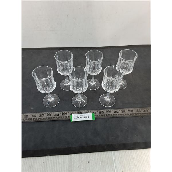 Set of 6 Crystal Stemmed Wine Glasses