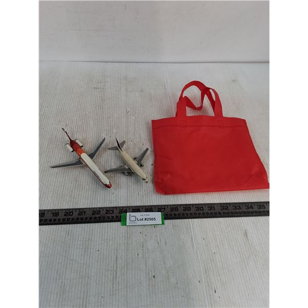 (2) Diecast Passenger Jet Airplanes, Tote Bag