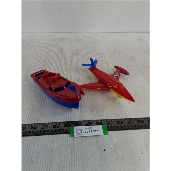 (2) Vintage Hubley Kiddie Toys - PT Boat & F3 Phantom Jet