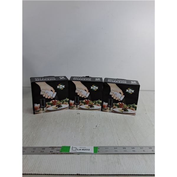 (3) Boxes Salt & Pepper Shakers ( as is)