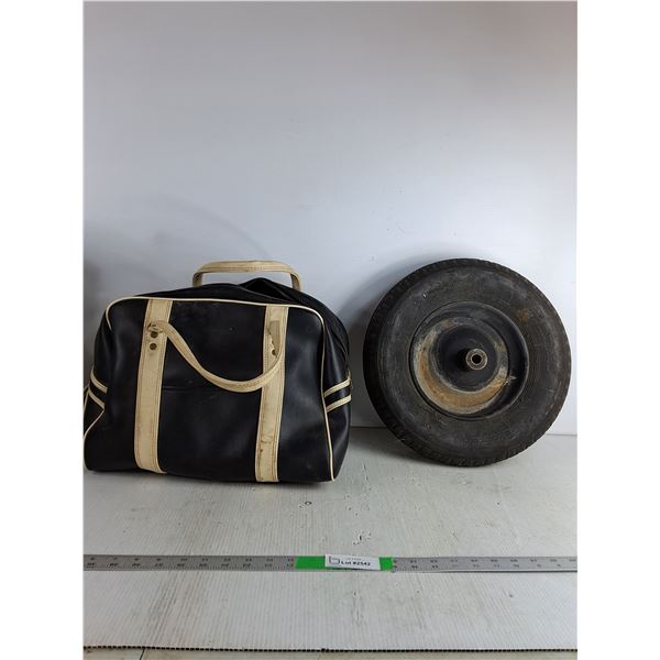 Leather Bag, Utility Wheel 15" Wide ( as is, cannot ship)