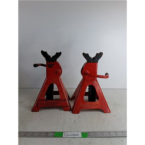 (2) Red Steel Jack Stands 12"x8" (cannot ship, as is)
