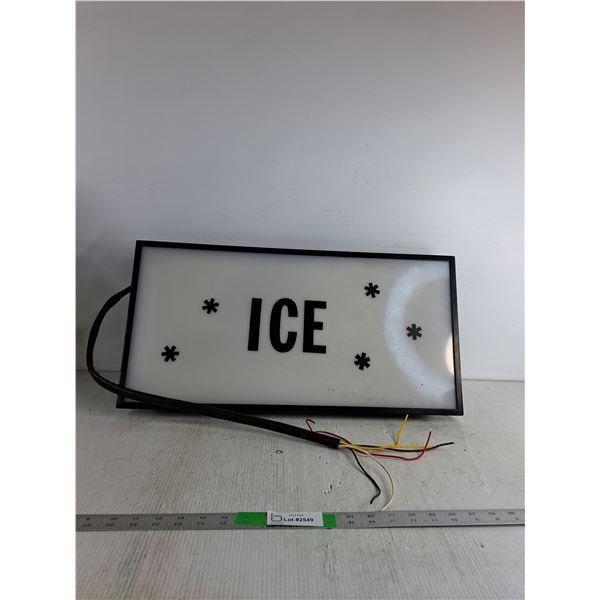 ICE Sign 24"x4"x 12" ( as is, cannot ship)