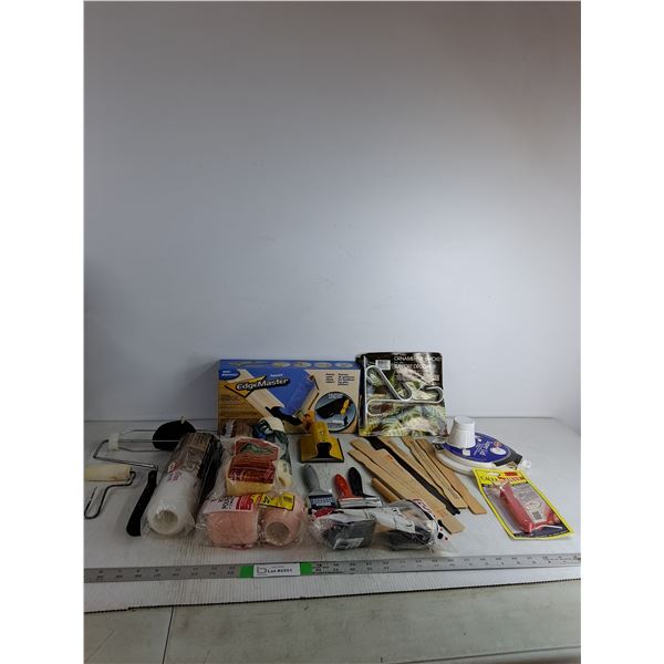 Paint Brushes, Rollers, Paint Sticks, Ornamental Bracket, Misc ( as is,cannot ship)
