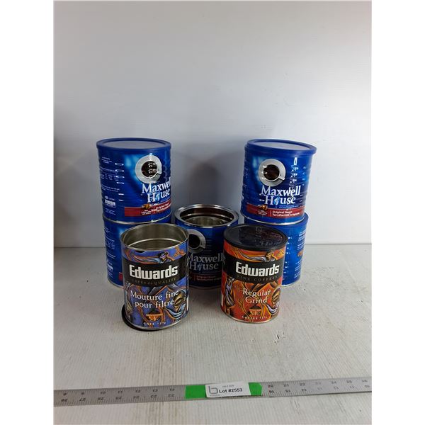 Various Empty Coffe Cans ( as is)